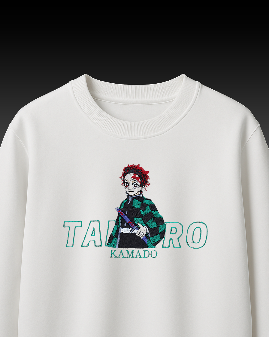 TANJIRO EMBROIDERY OVER-SIZED T SHIRT