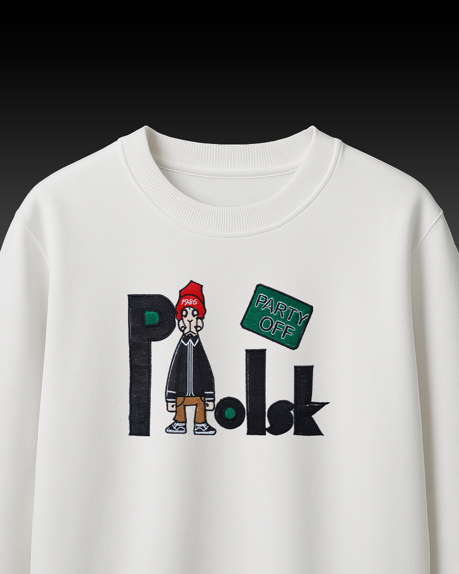 POLSK EMBROIDERY OVER-SIZED T SHIRT