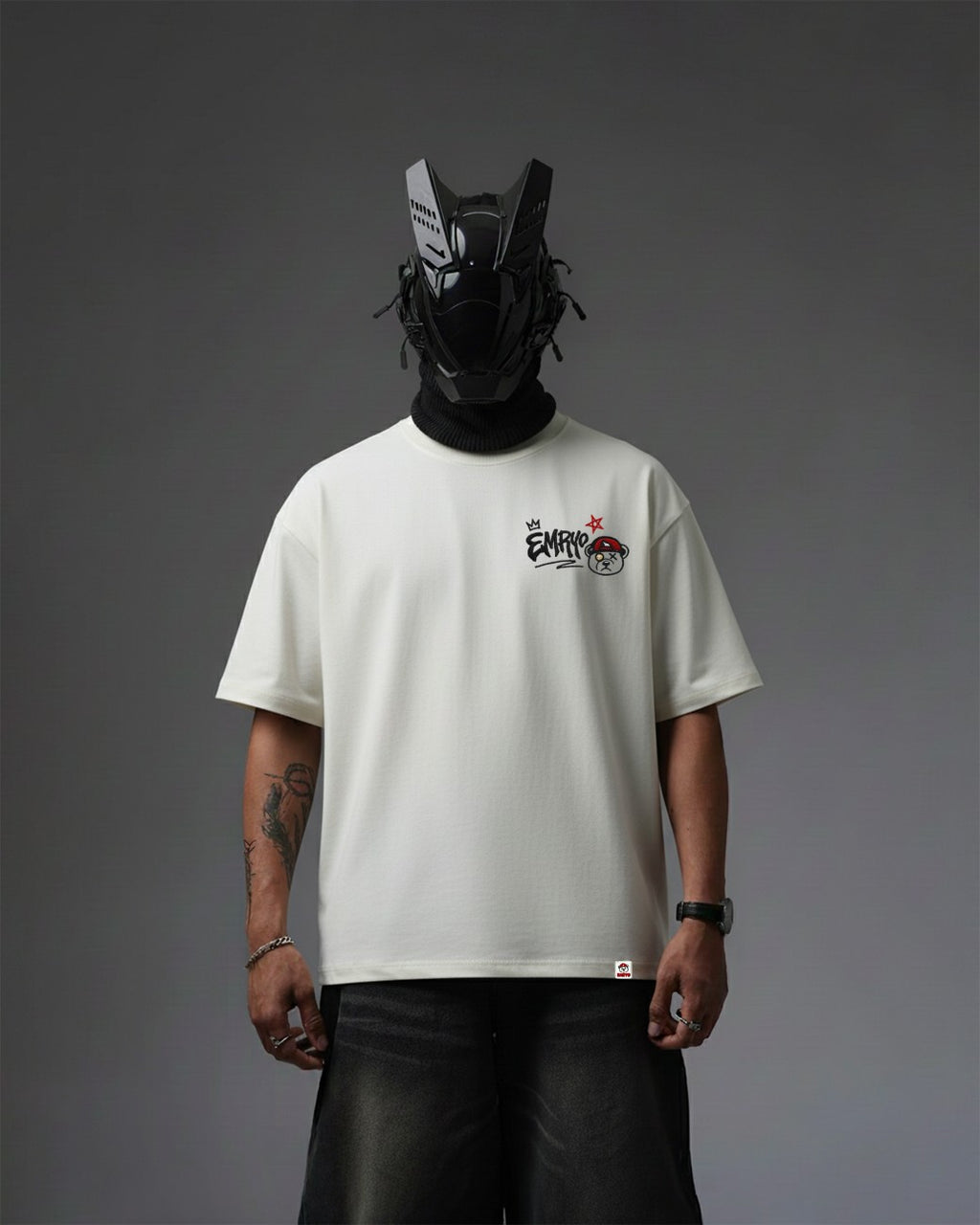 Cool Bear Embroidery Over-Sized T Shirt