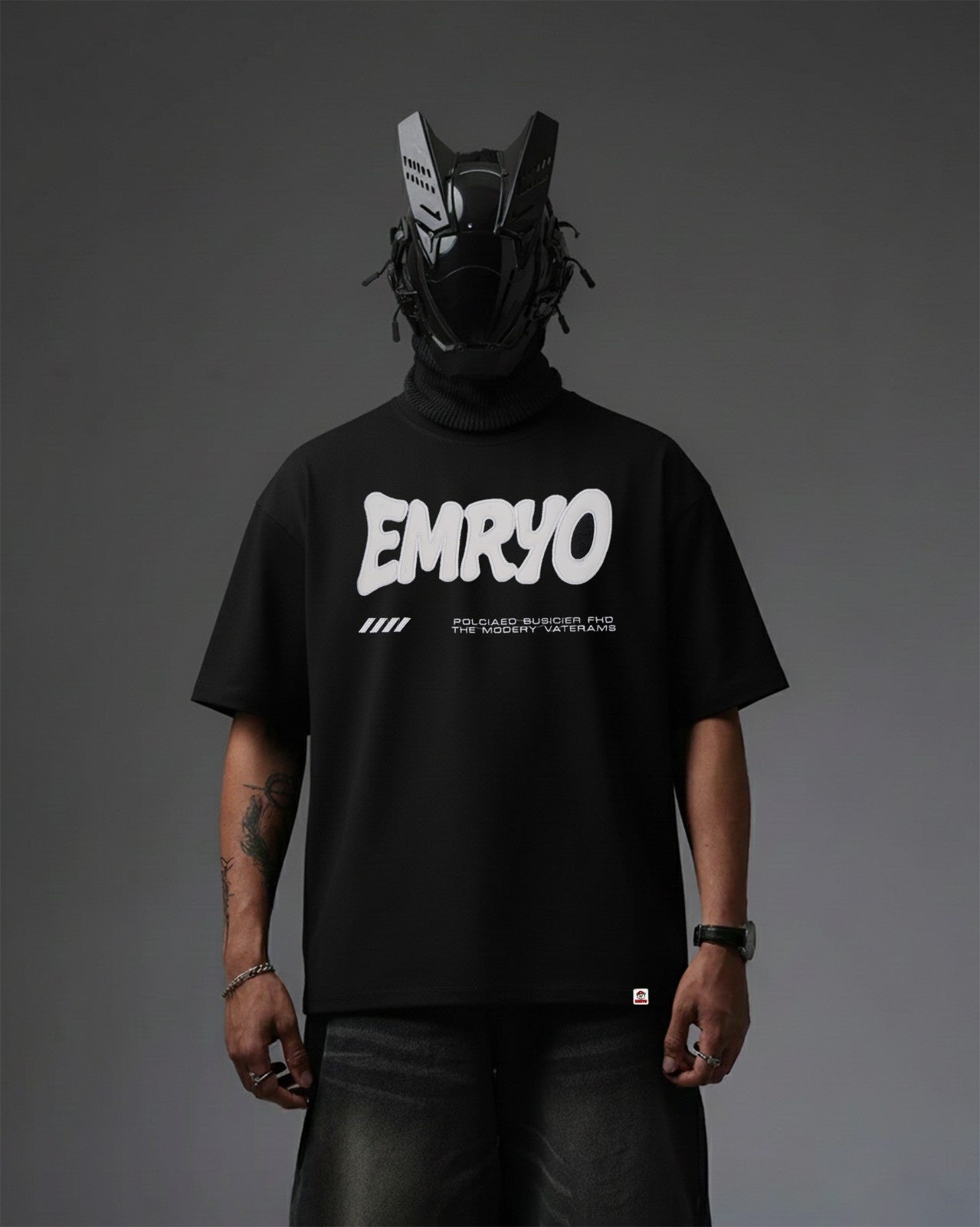 Emryo Premium Leather Embroidery Over-Sized T Shirt