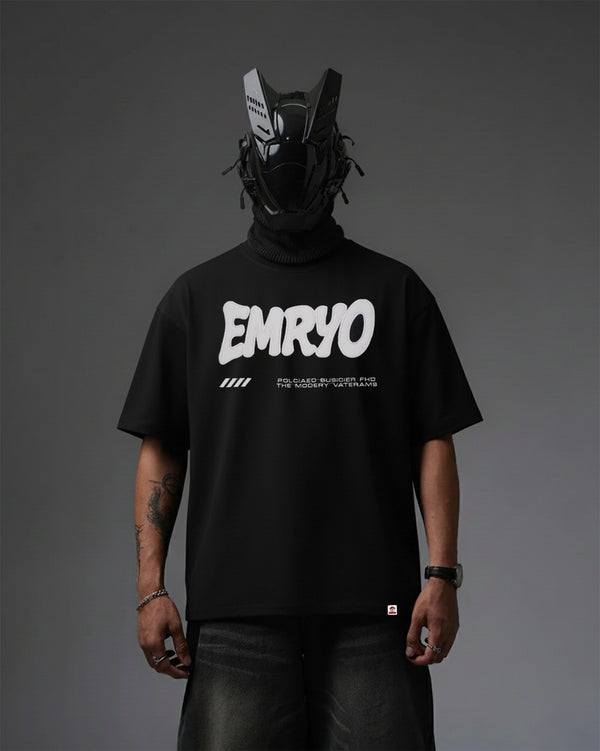 Emryo Premium Leather Embroidery Over-Sized T Shirt