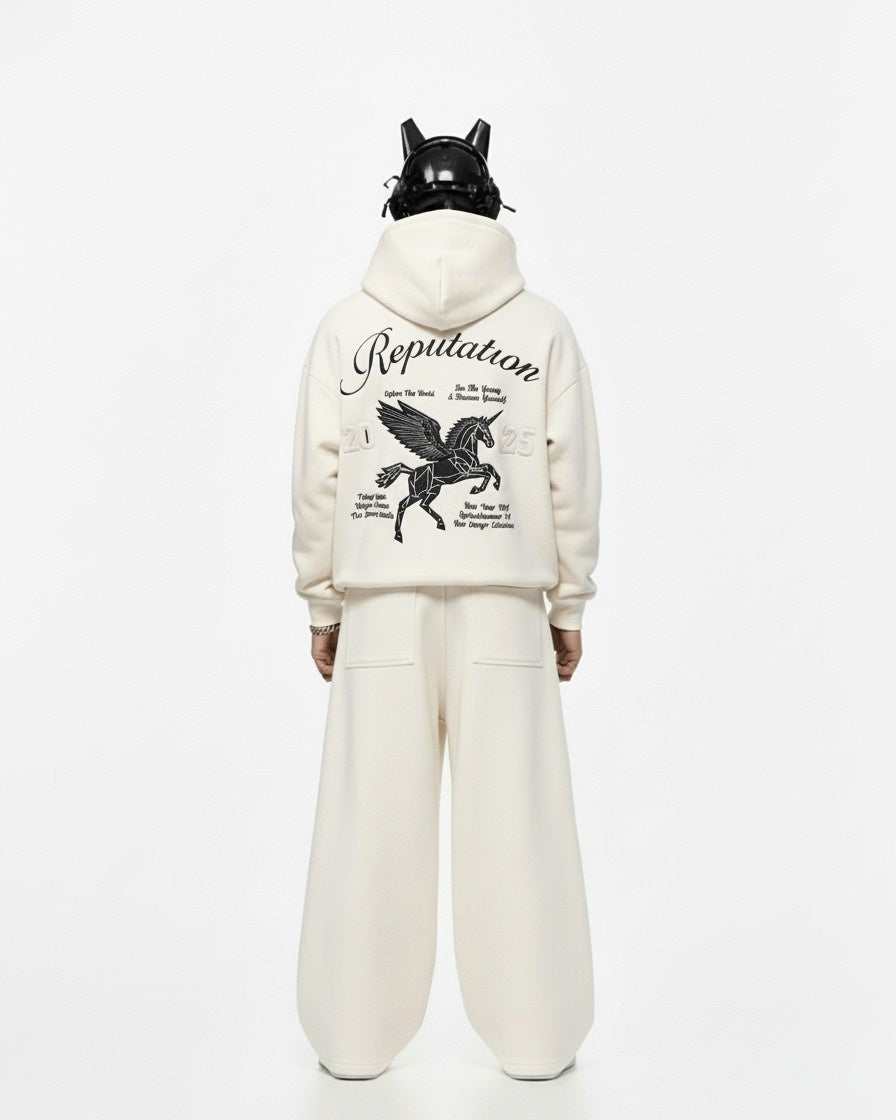 Unicorn Applique Embroidery Oversized Hoodie