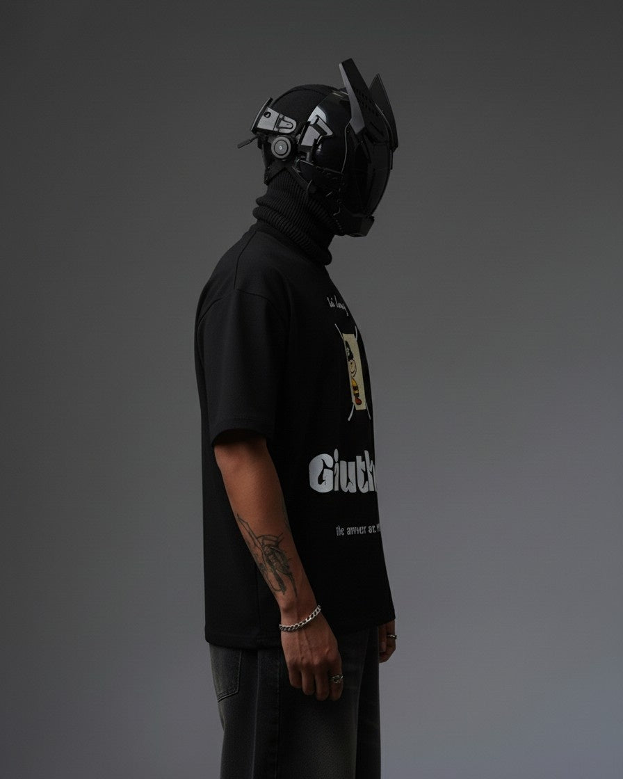 GIUTHEN EMBROIDERY OVER-SIZED T SHIRT