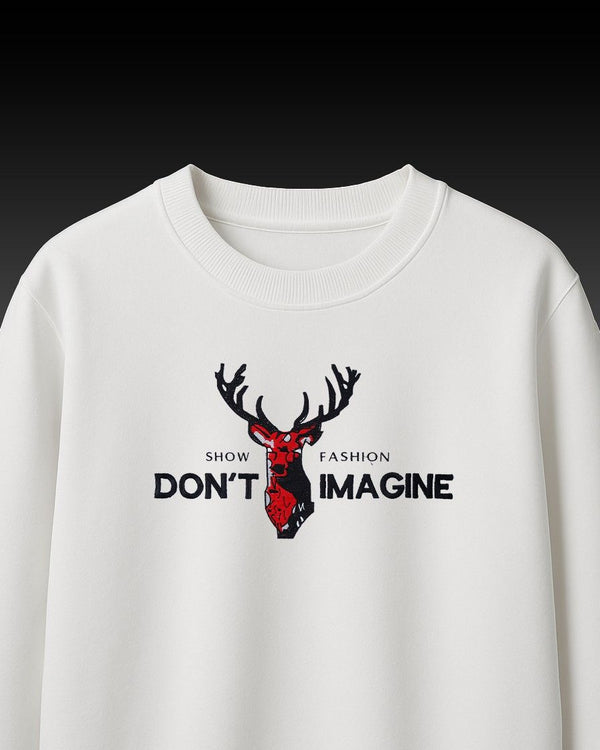 Dont Imagine Deer Embroidery Over-Sized T Shirt