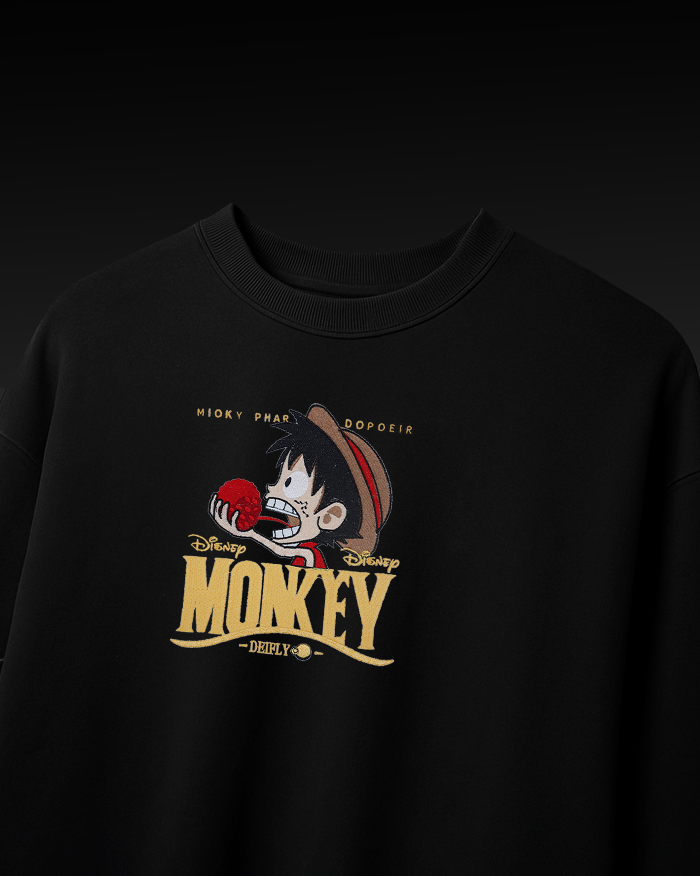 DISNEY LUFFY EMBROIDERY OVER-SIZED T SHIRT