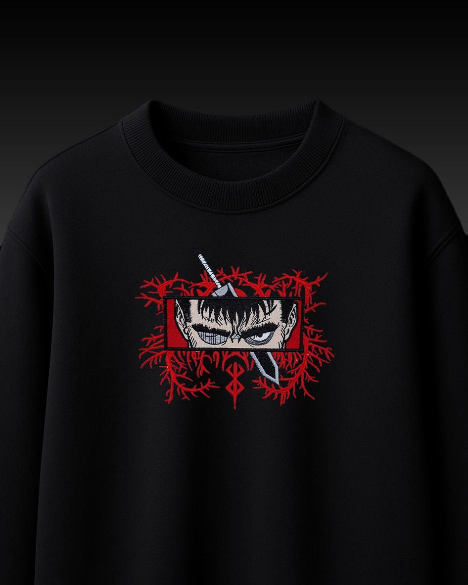 Berserk Red Veins Embroidery Over-Sized T Shirt