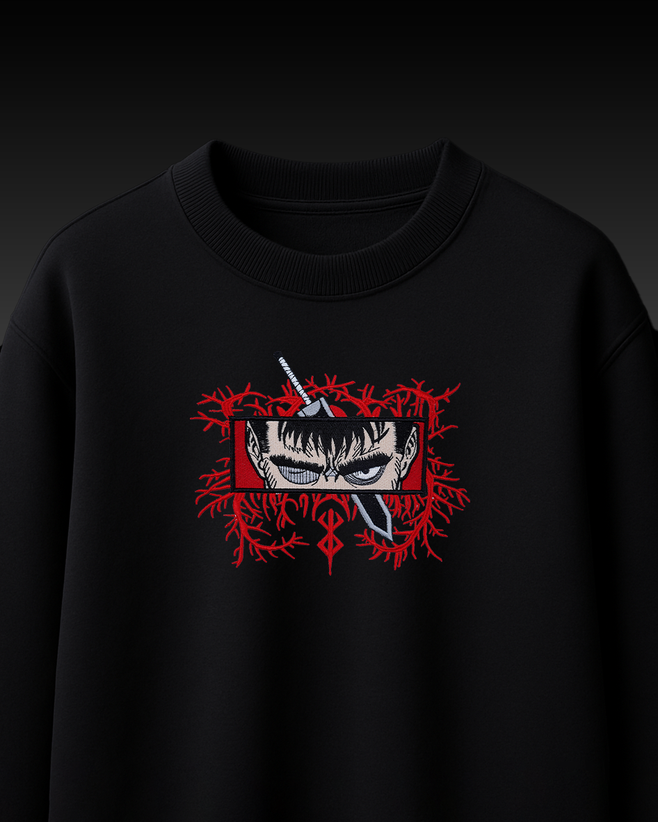 BERSERK RED VEINS EMBROIDERY OVER-SIZED T SHIRT