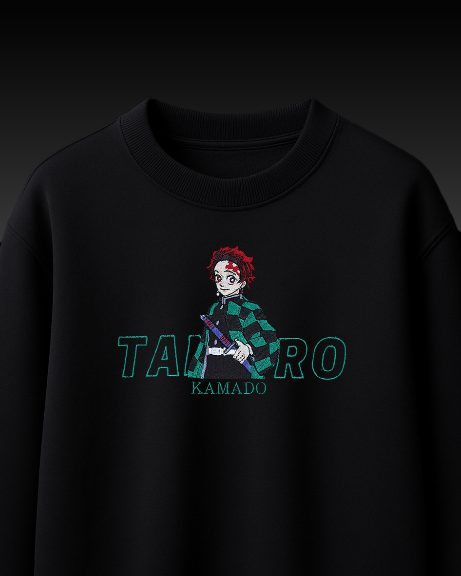 TANJIRO EMBROIDERY OVER-SIZED T SHIRT