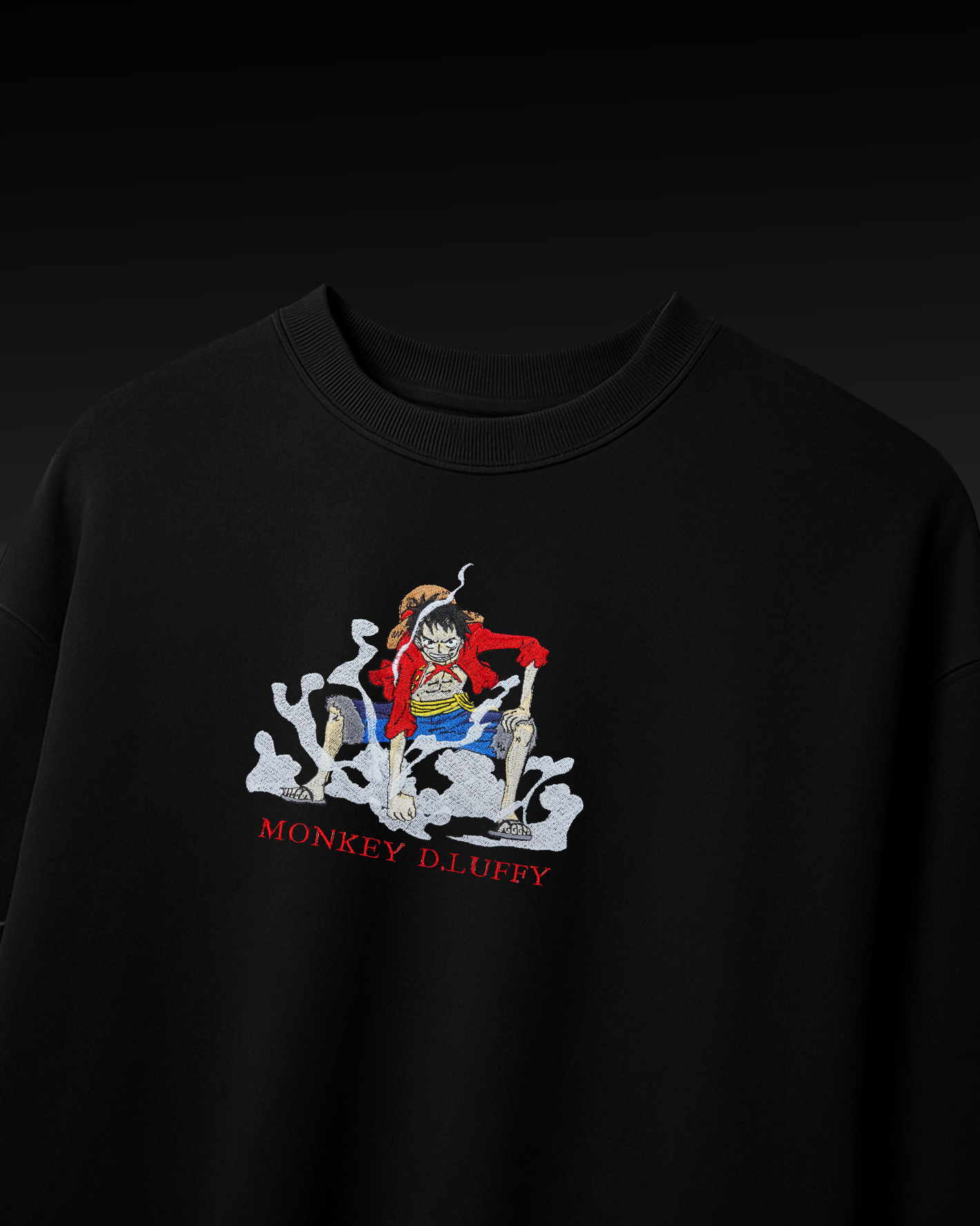 LUFFY EMBROIDERY OVER-SIZED T SHIRT