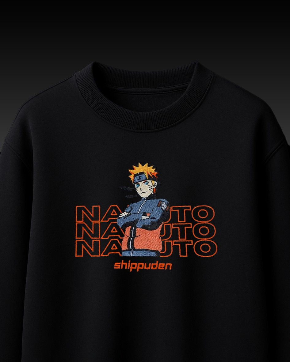 Naruto Embroidery Over-Sized T Shirt