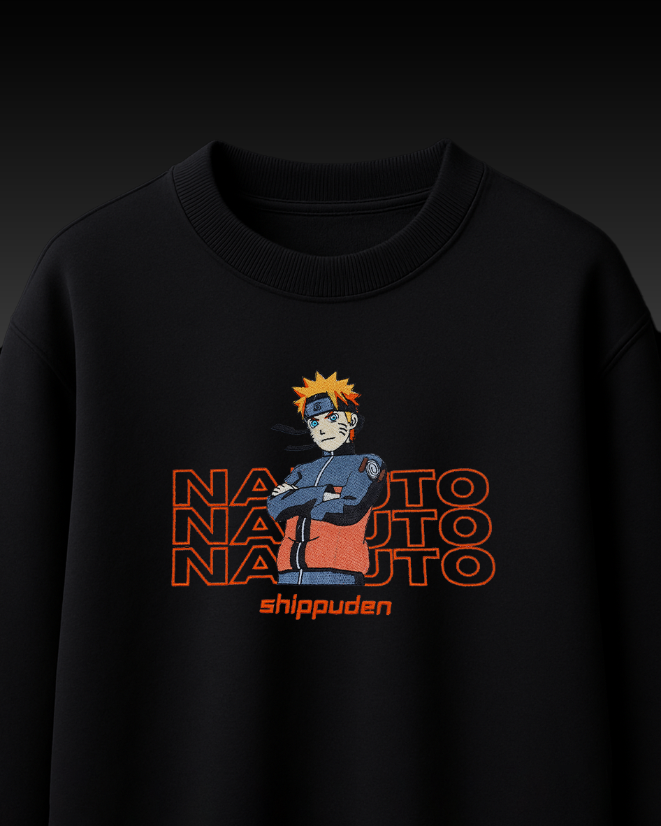 NARUTO EMBROIDERY OVER-SIZED T SHIRT