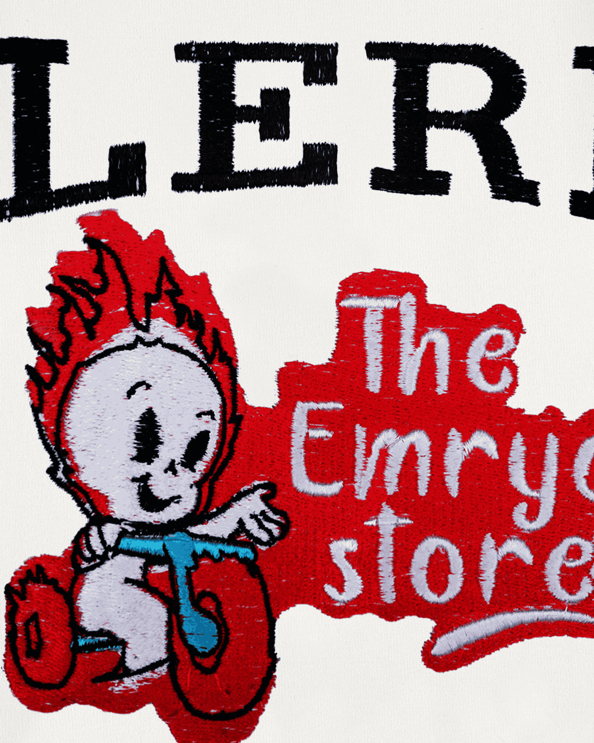 EMRYO CLUB EMBROIDERY OVER-SIZED T SHIRT