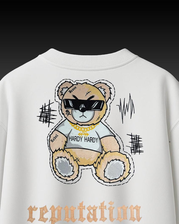 Hardy Bear Embroidery Over-Sized T Shirt
