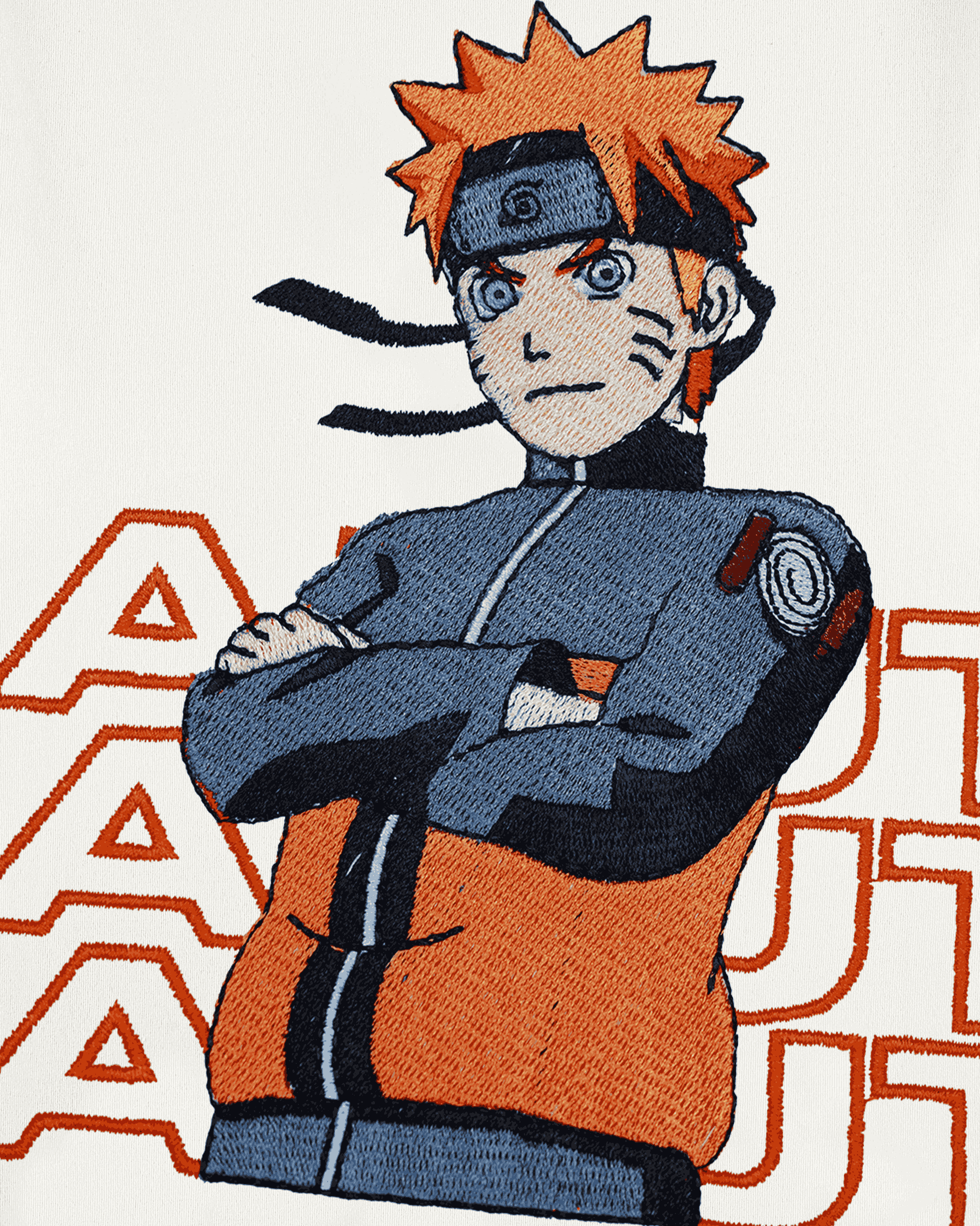NARUTO EMBROIDERY OVER-SIZED T SHIRT