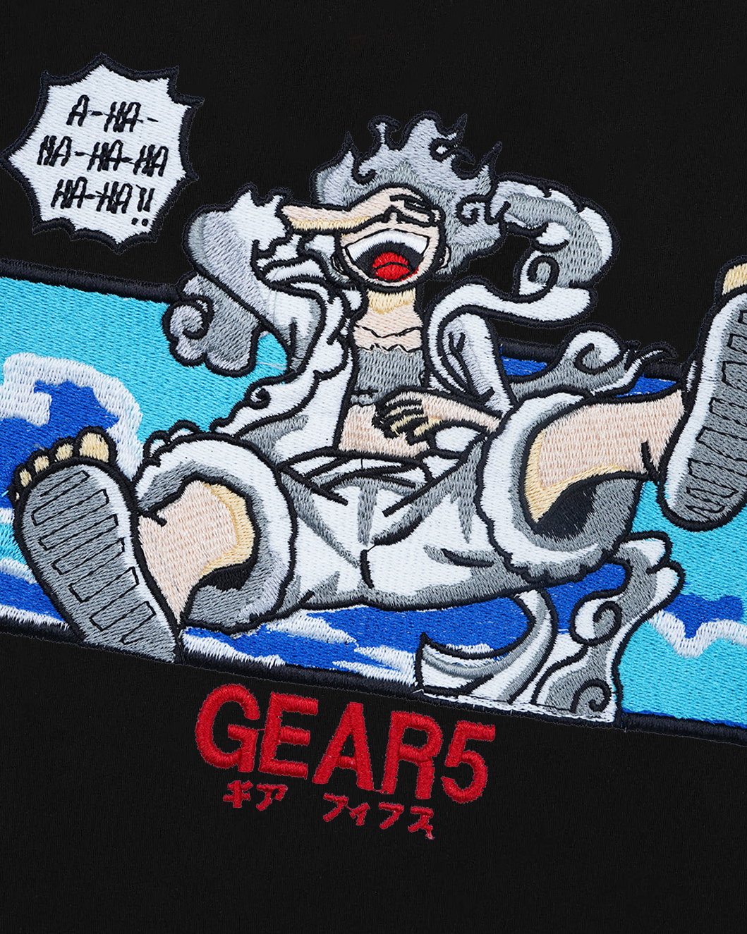 LUFFY GEAR-5 EMBROIDERY OVER-SIZED T SHIRT