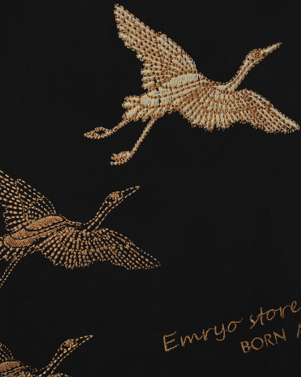 FLYING BIRD EMBROIDERY OVER-SIZED T SHIRT