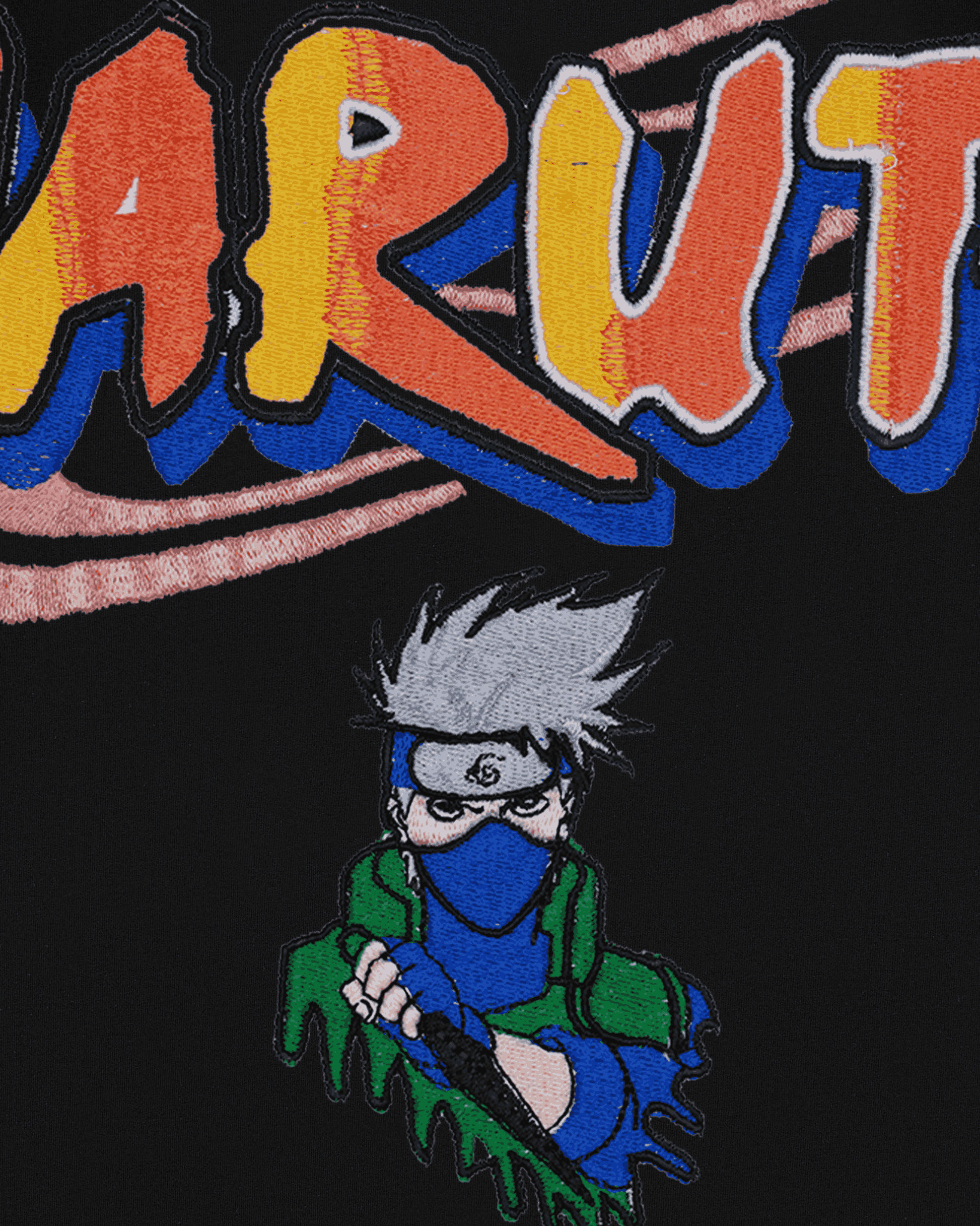 KAKASHI EMBROIDERY OVER-SIZED T SHIRT
