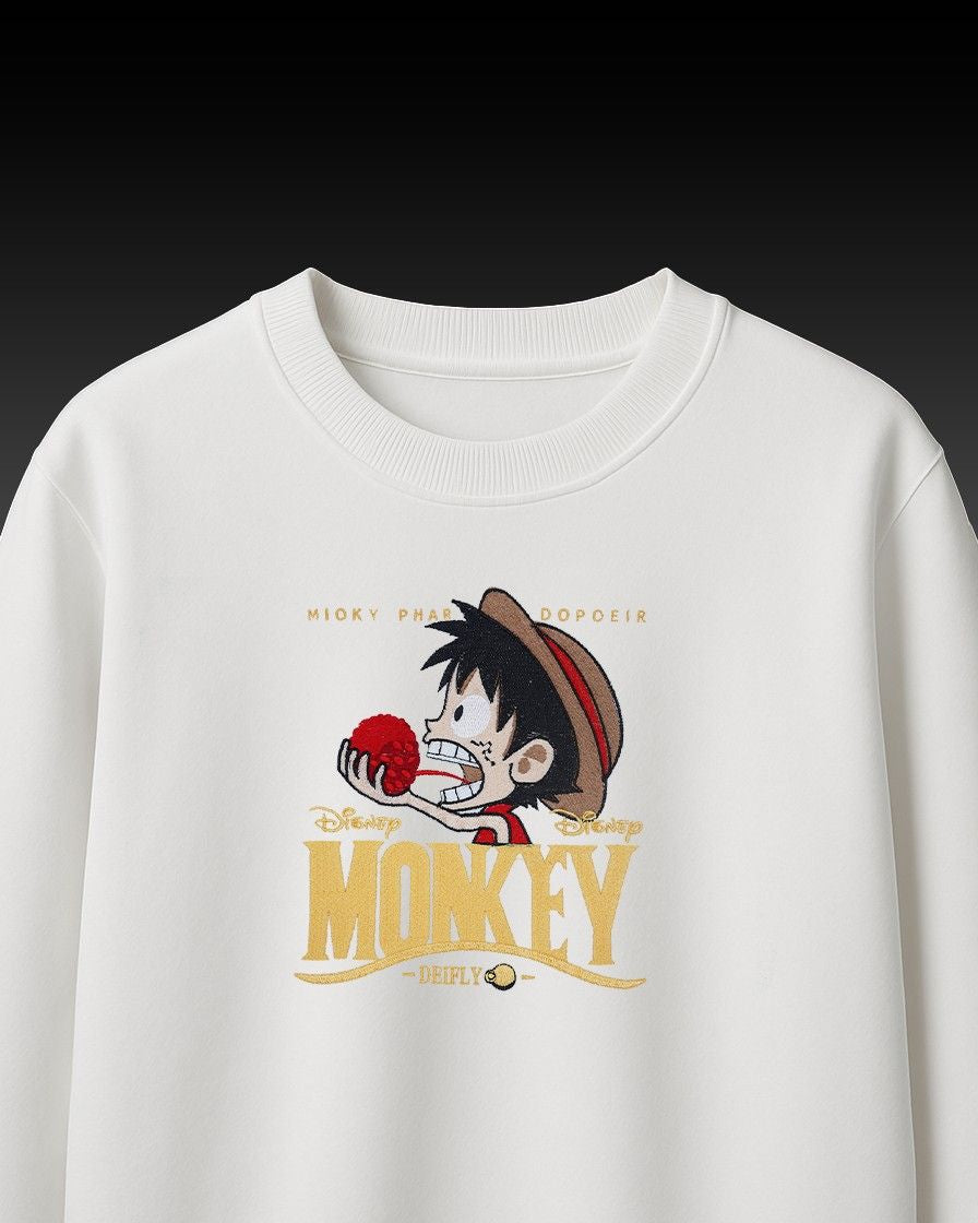Disney Luffy Embroidery Over-Sized T Shirt