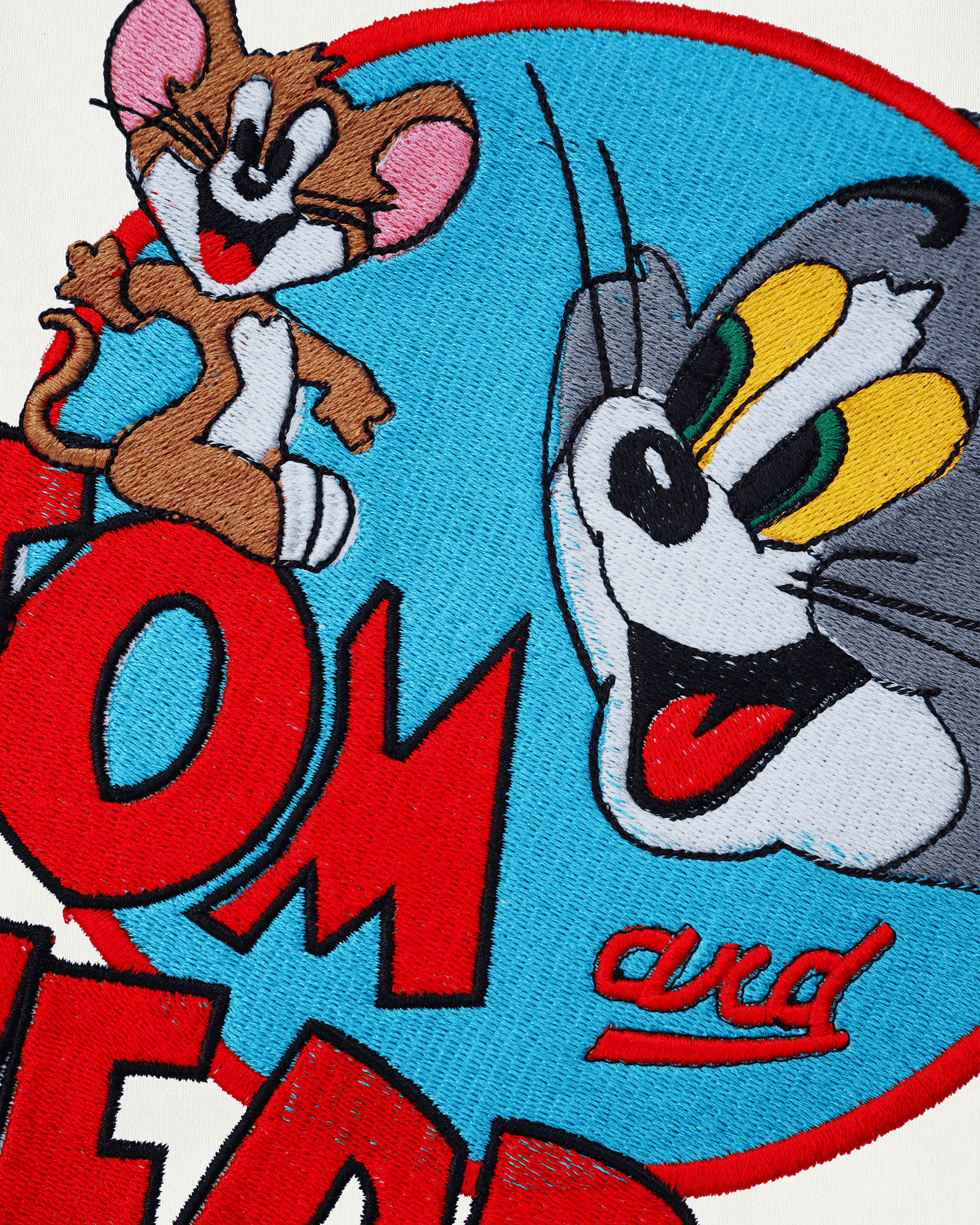 TOM & JERRY EMBROIDERY OVER-SIZED T SHIRT