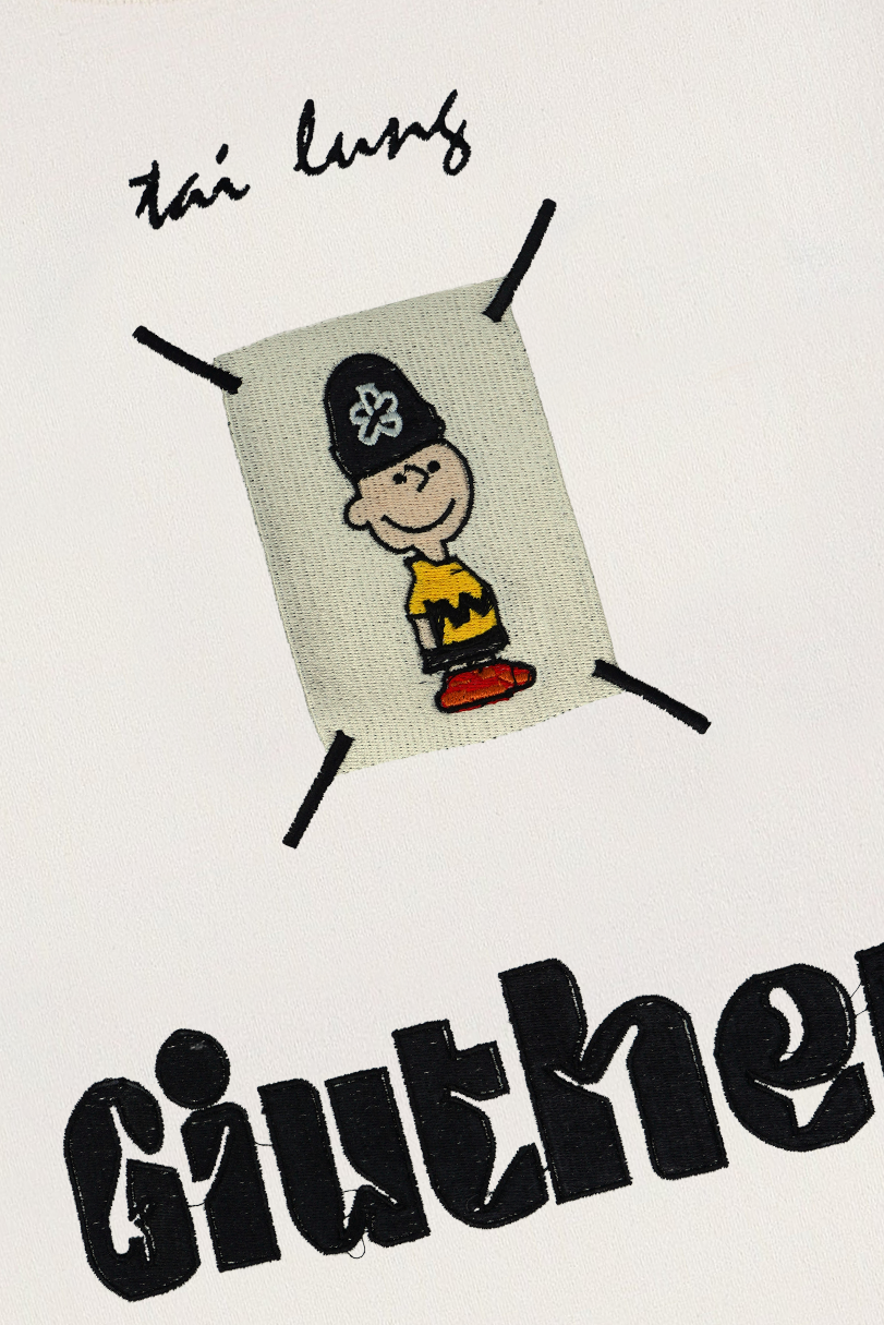 GIUTHEN EMBROIDERY OVER-SIZED T SHIRT