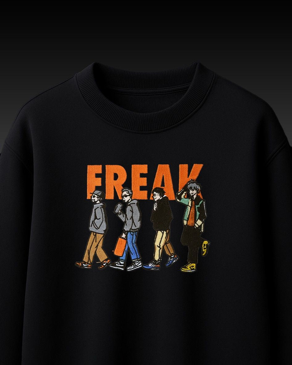 Freak Friends Embroidery Over-Sized T Shirt