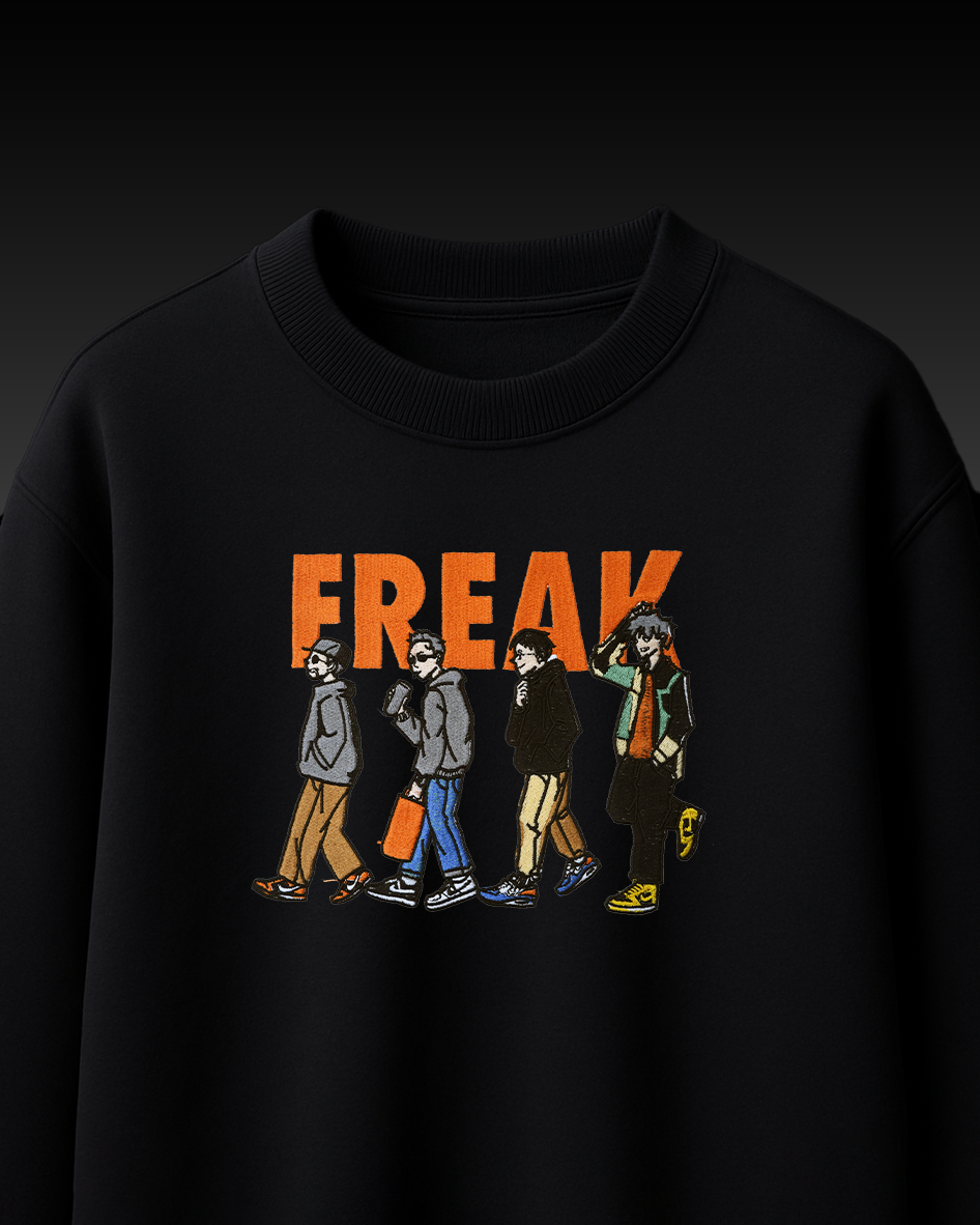 FREAK FRIENDS EMBROIDERY OVER-SIZED T SHIRT