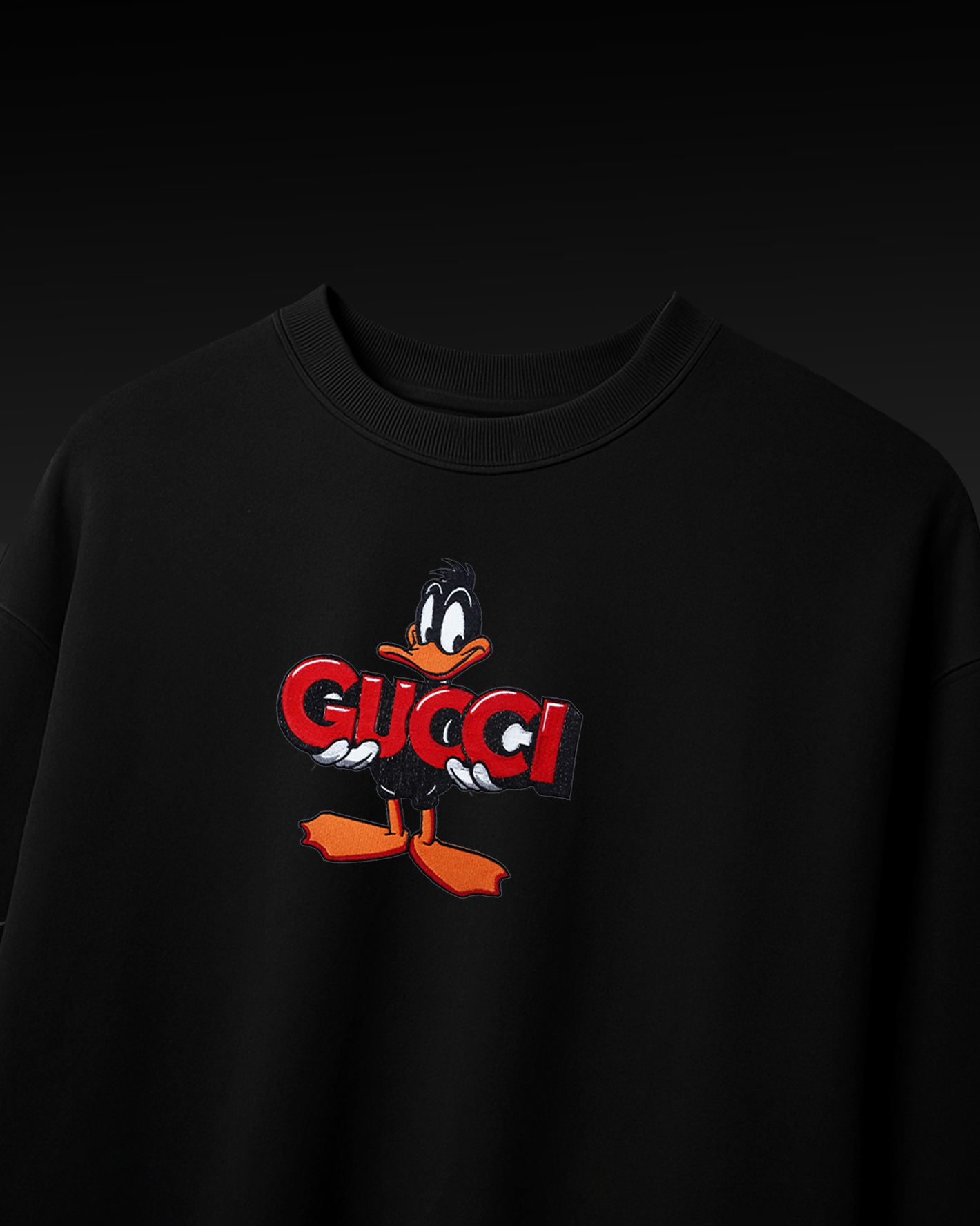 GUCI DUCK EMBROIDERY OVER-SIZED T SHIRT