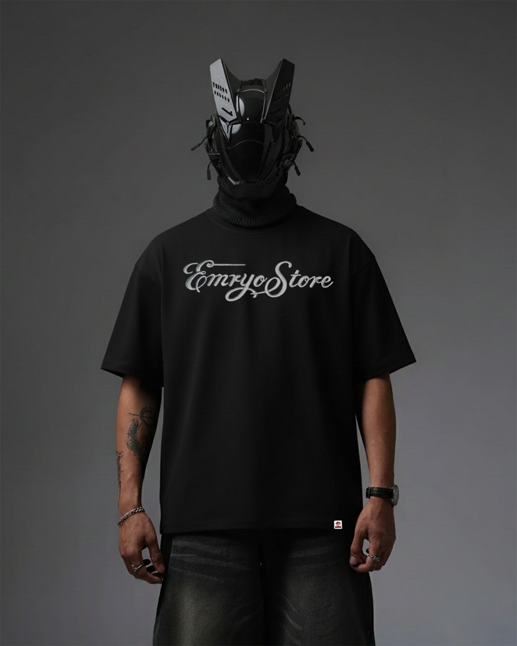Black Panther Embroidery Oversized T-Shirt