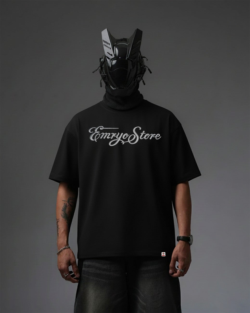 Black Panther Embroidery Oversized T-Shirt