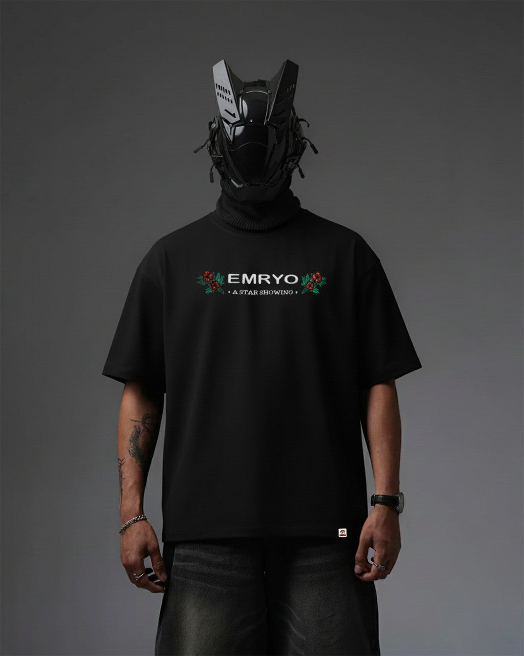 Toucan Bird Embroidery Over-Sized T Shirt