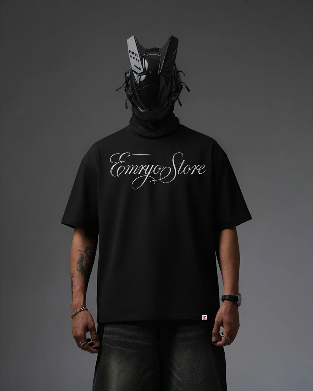 Emryo Snake Embroidery Over-Sized T Shirt