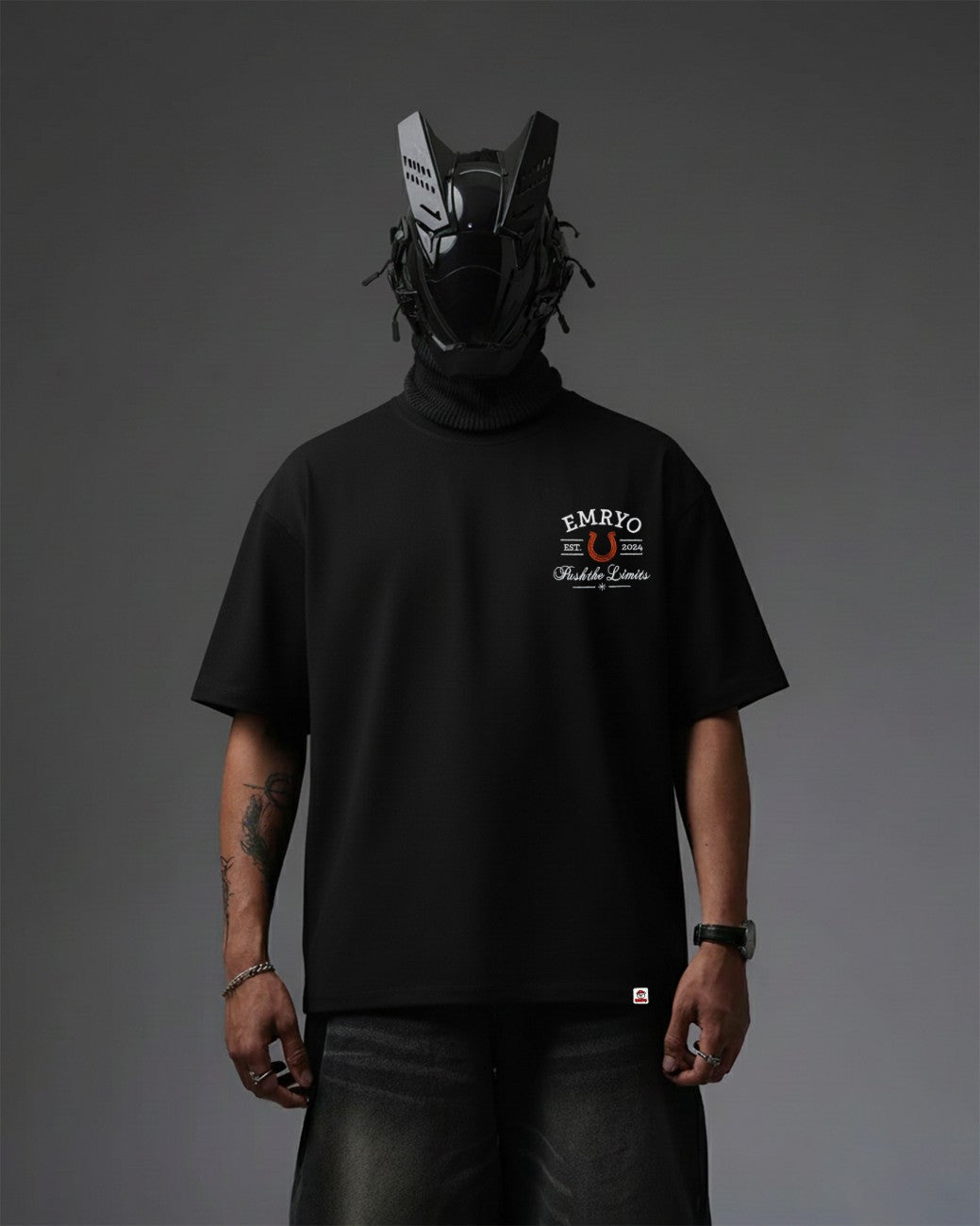 Horse Beyond Limits Embroidery Over-Sized T Shirt