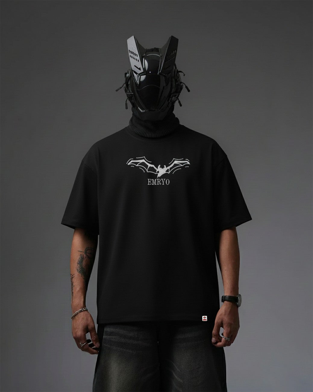 Lost Faith In Dark Embroidery Over-Sized T Shirt
