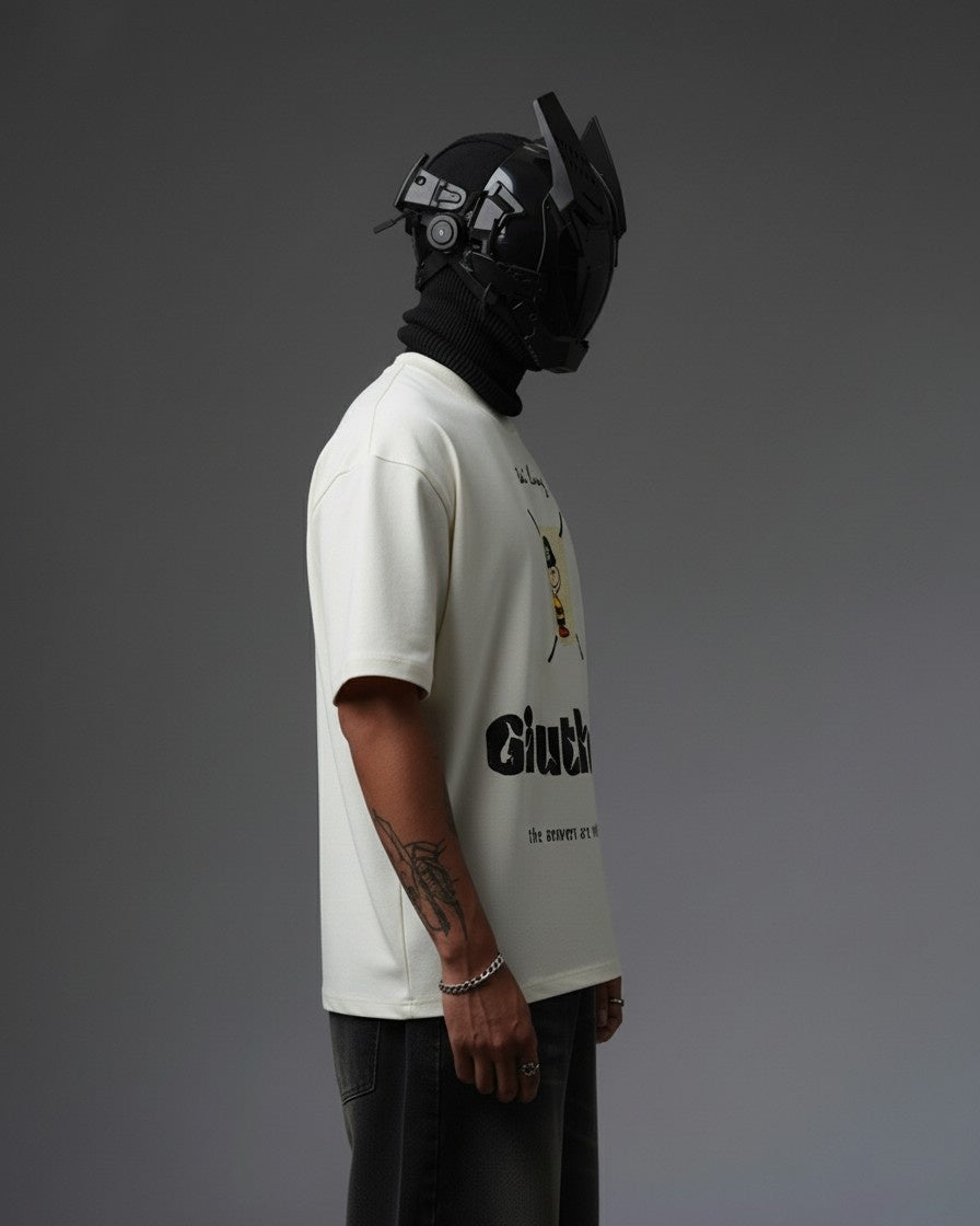 GIUTHEN EMBROIDERY OVER-SIZED T SHIRT