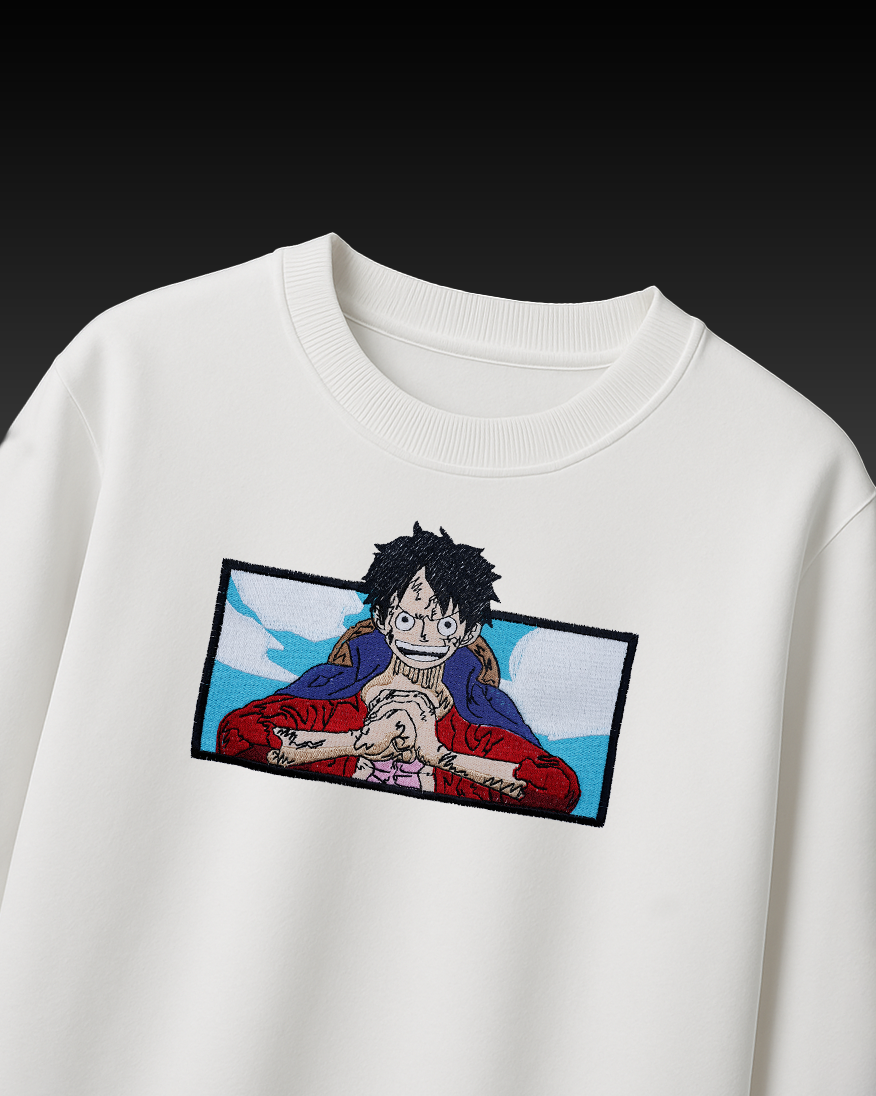 LUFFY EMBROIDERY OVER-SIZED T SHIRT