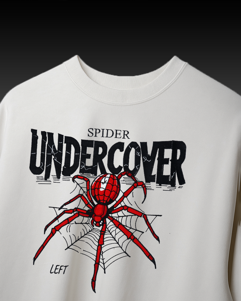 SPIDER UNDERCOVER EMBROIDERY OVER-SIZED T SHIRT