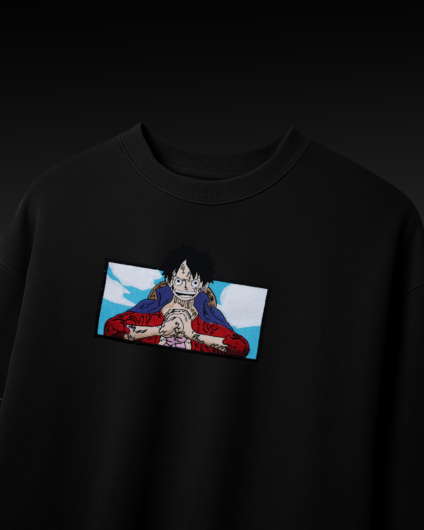 LUFFY EMBROIDERY OVER-SIZED T SHIRT
