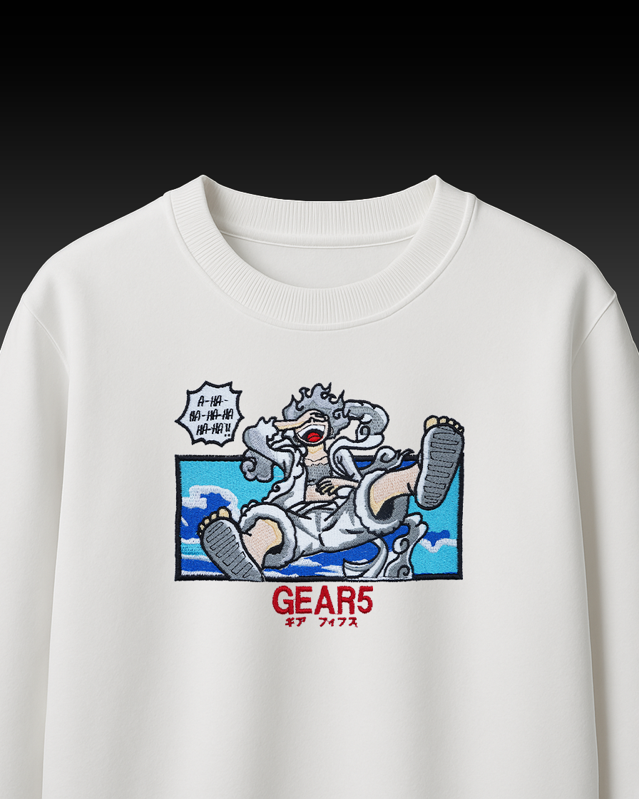 LUFFY GEAR-5 EMBROIDERY OVER-SIZED T SHIRT