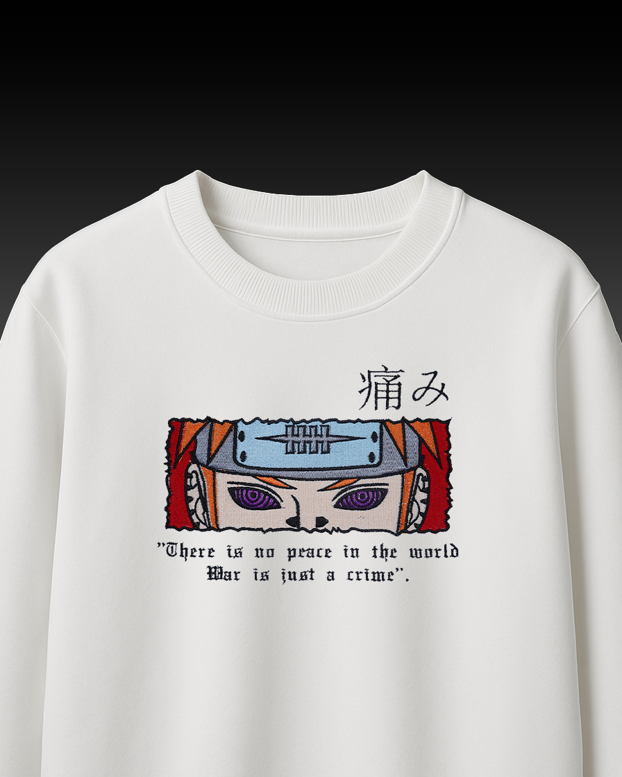 PAIN EMBROIDERY OVER-SIZED T SHIRT