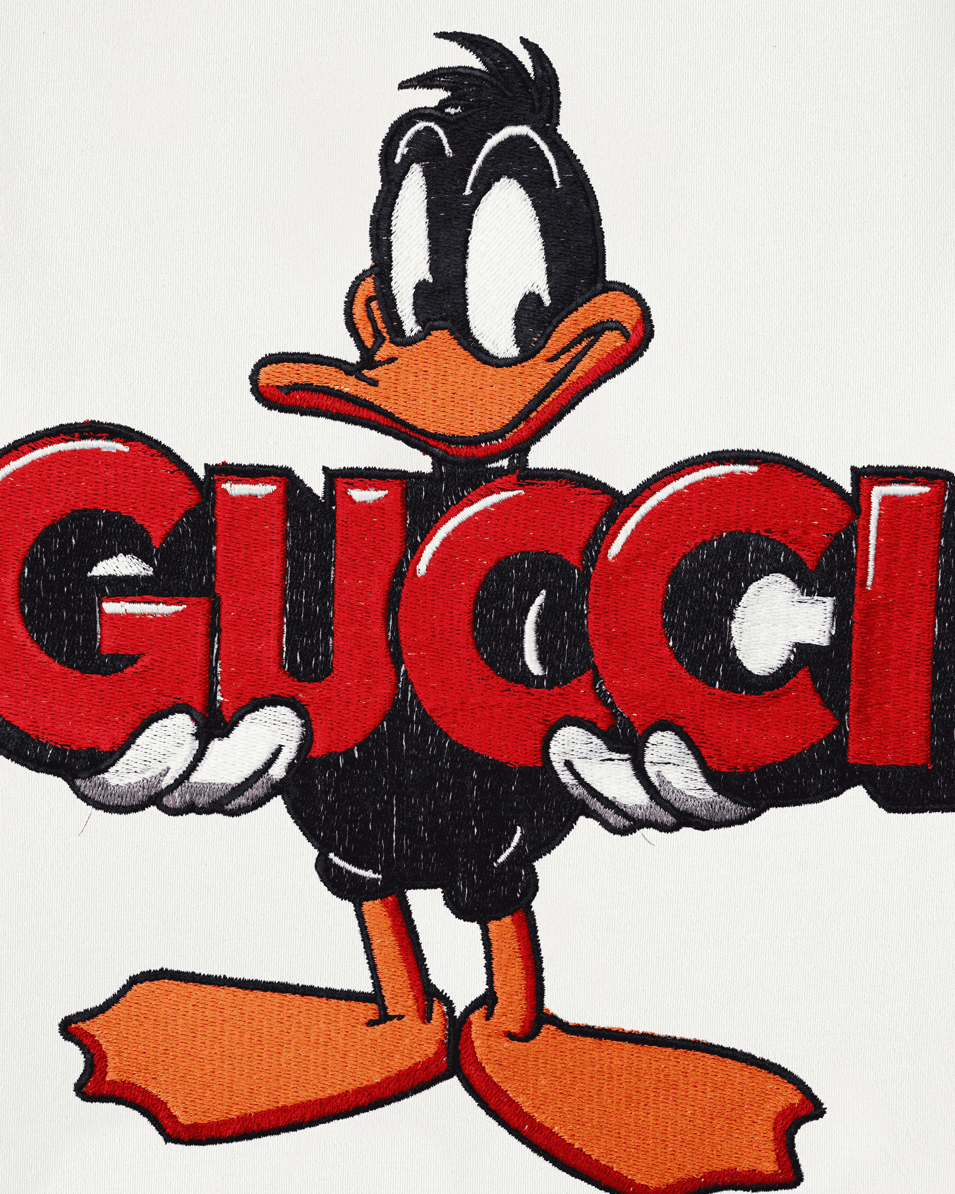 GUCI DUCK EMBROIDERY OVER-SIZED T SHIRT