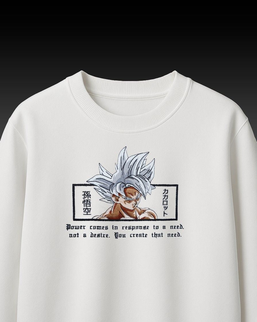Goku Power Embroidery Over-Sized T Shirt