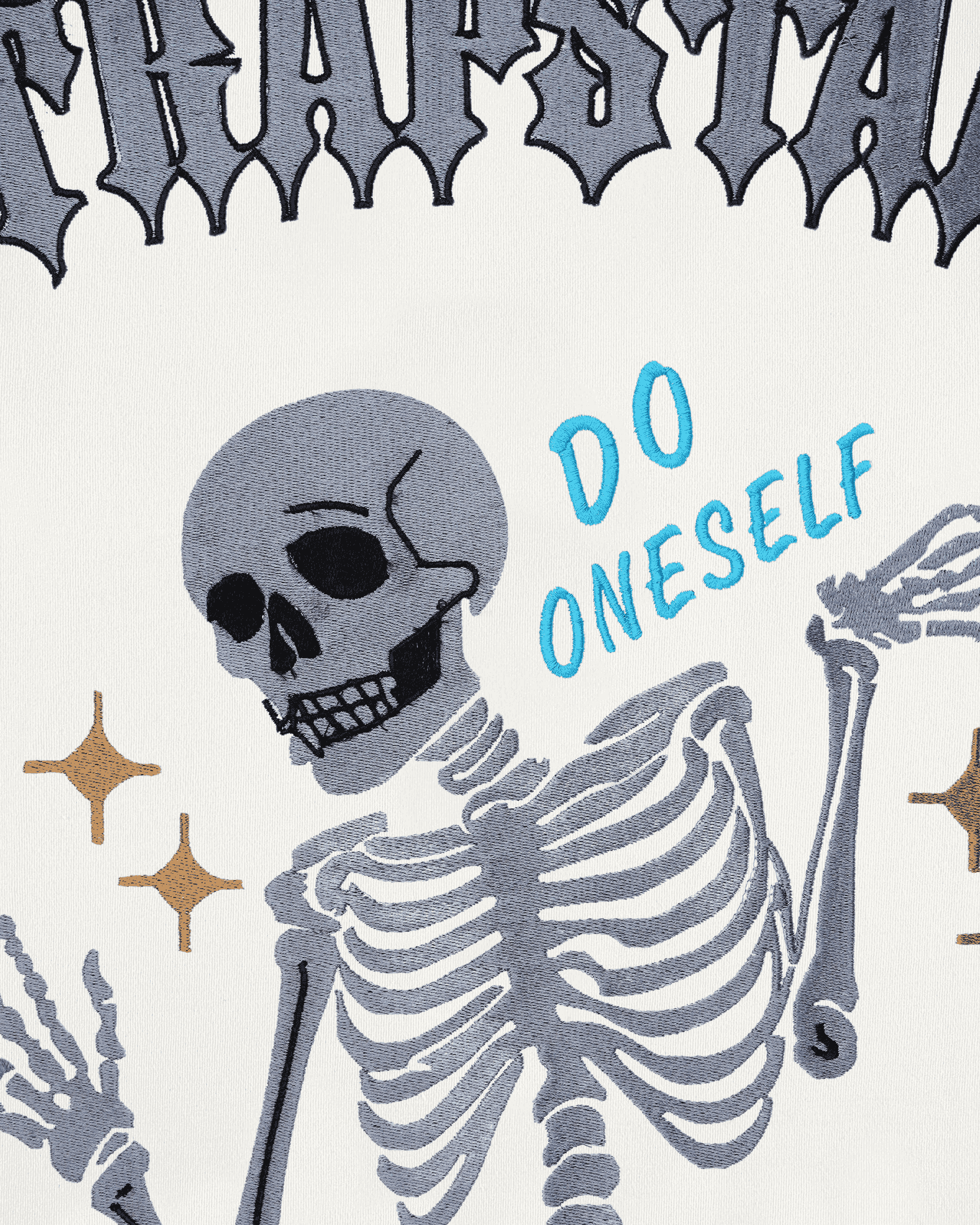 TRAPSTAR SKELETON EMBROIDERY OVER-SIZED T SHIRT