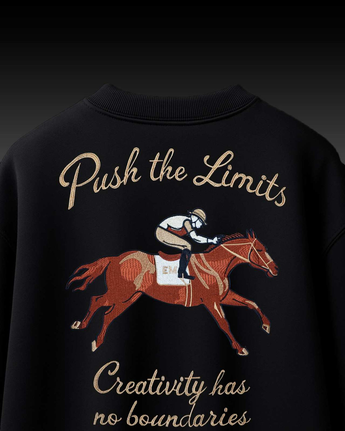 Horse Beyond Limits Embroidery Over-Sized T Shirt