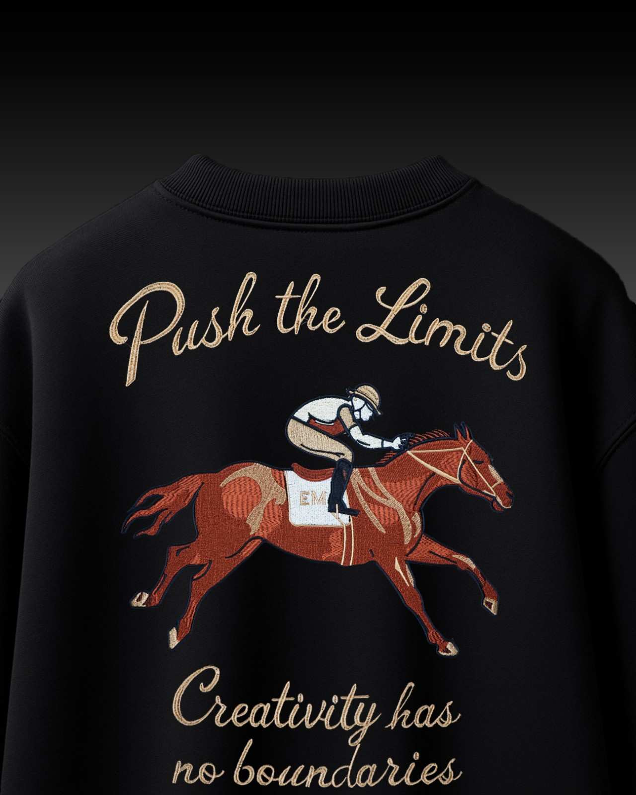 Horse Beyond Limits Embroidery Over-Sized T Shirt