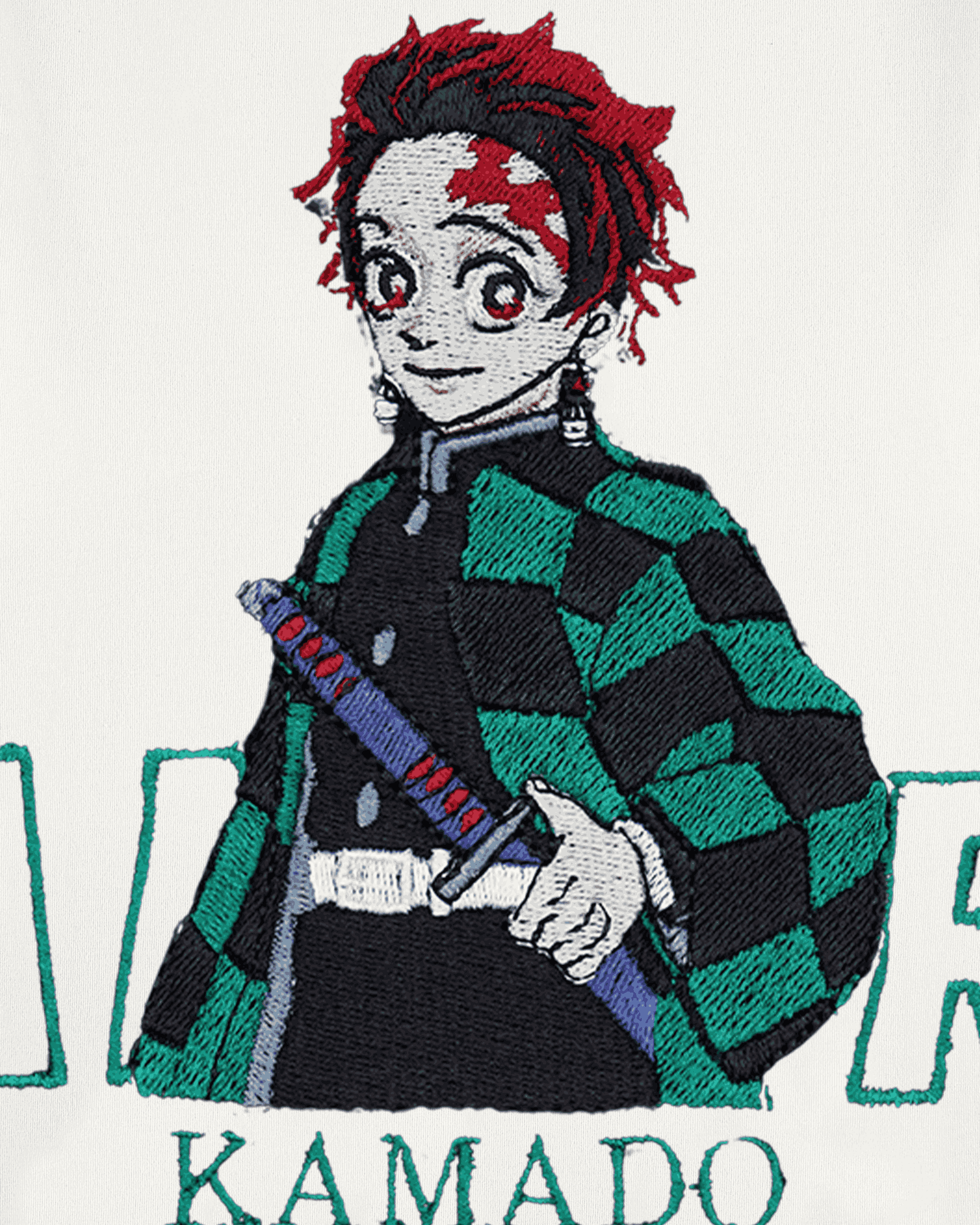 TANJIRO EMBROIDERY OVER-SIZED T SHIRT