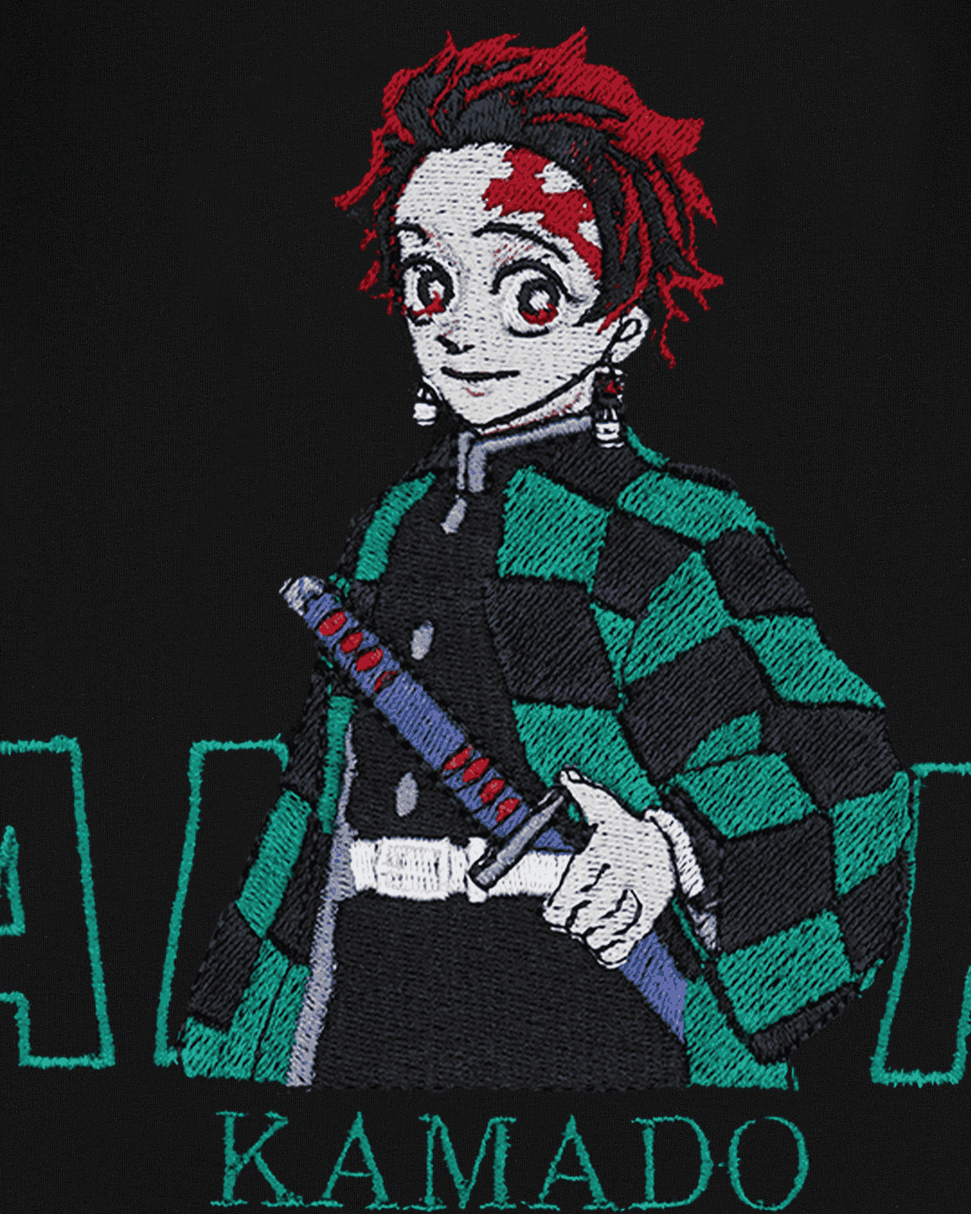 TANJIRO EMBROIDERY OVER-SIZED T SHIRT