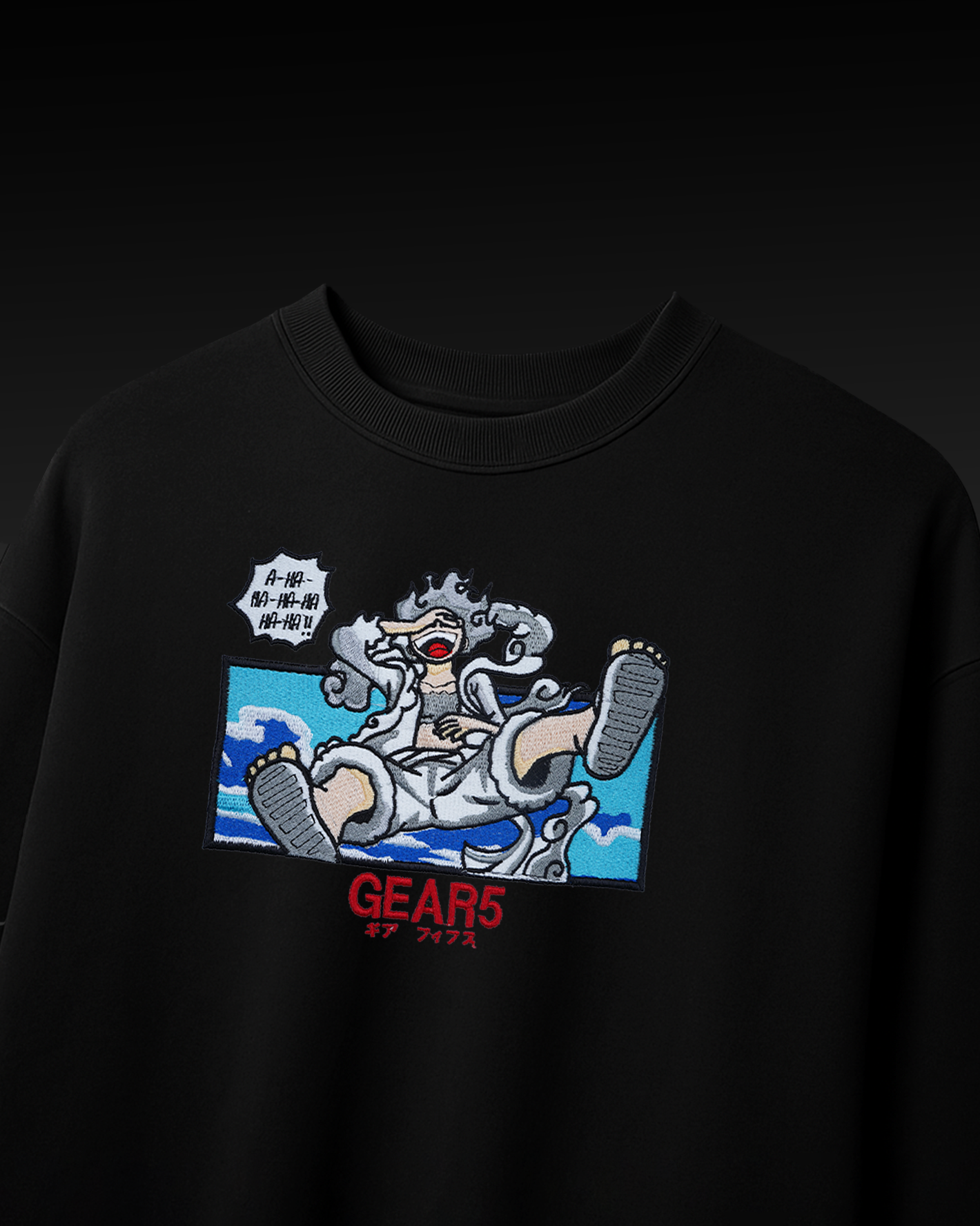 LUFFY GEAR-5 EMBROIDERY OVER-SIZED T SHIRT