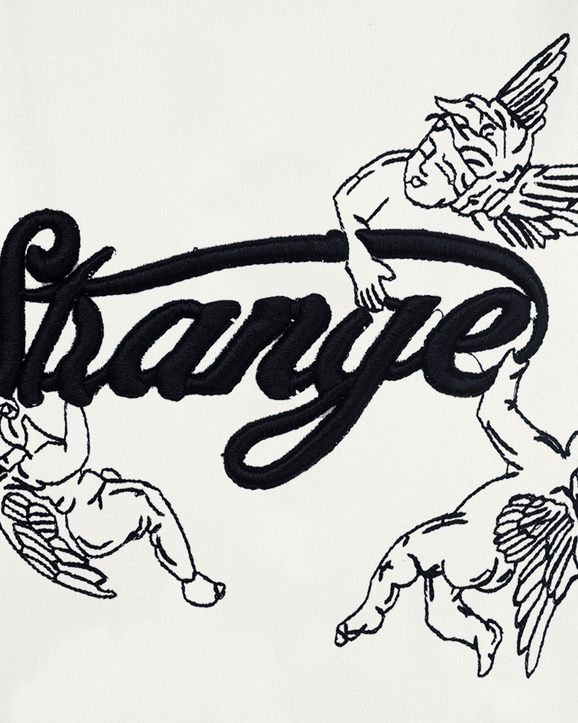STRANGE ANGELS EMBROIDERY OVER-SIZED T SHIRT