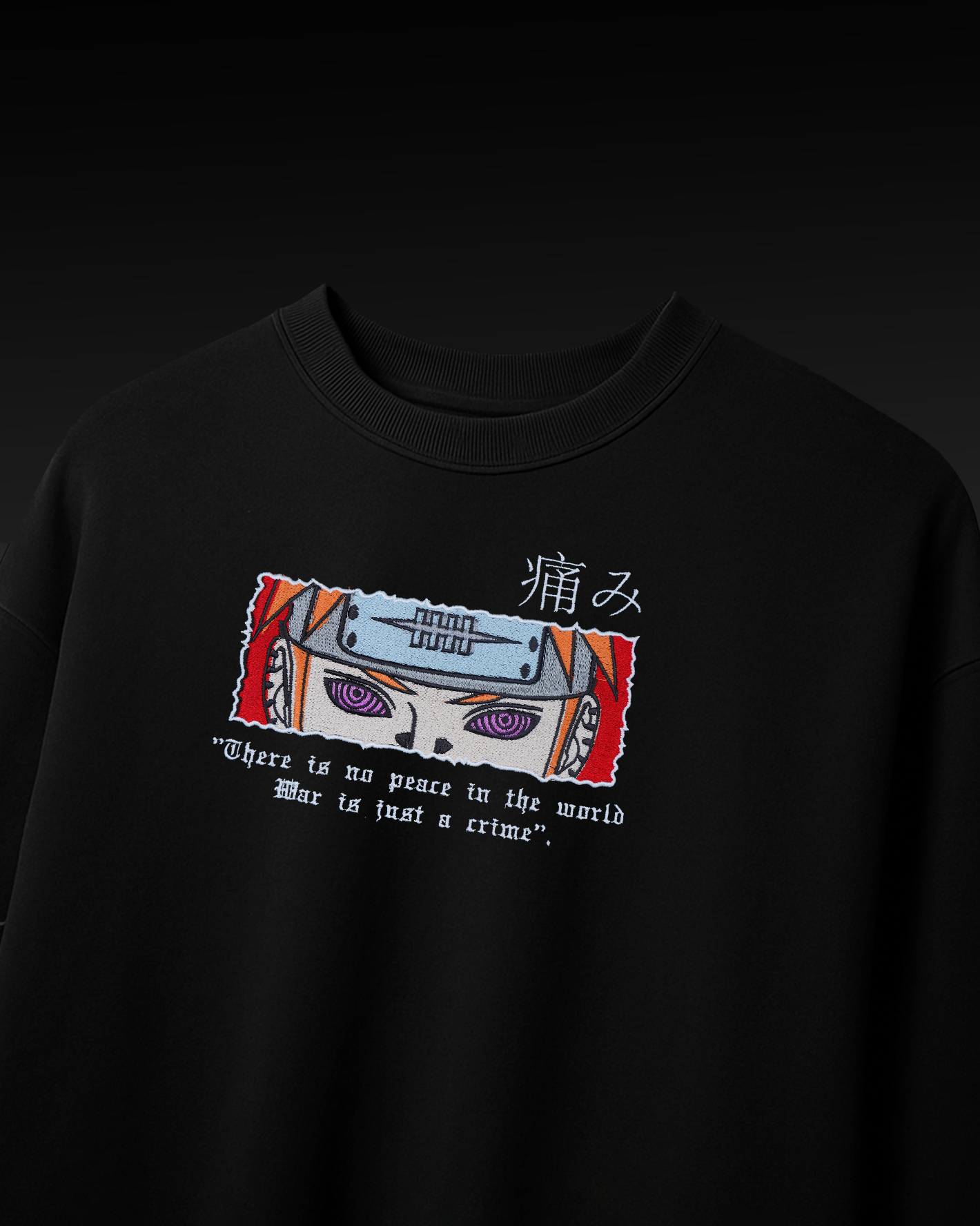 PAIN EMBROIDERY OVER-SIZED T SHIRT