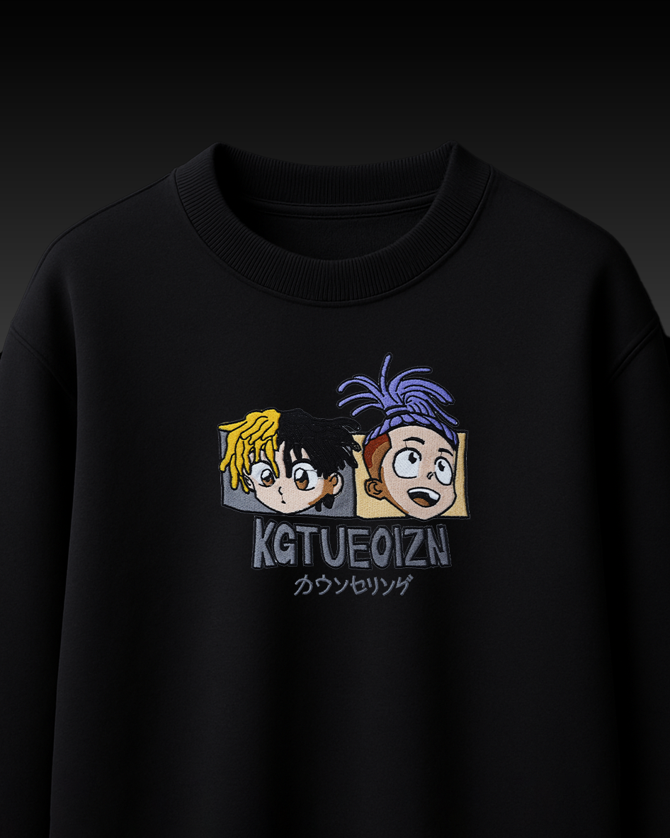 TWIN VIBES EMBROIDERY OVER-SIZED T SHIRT